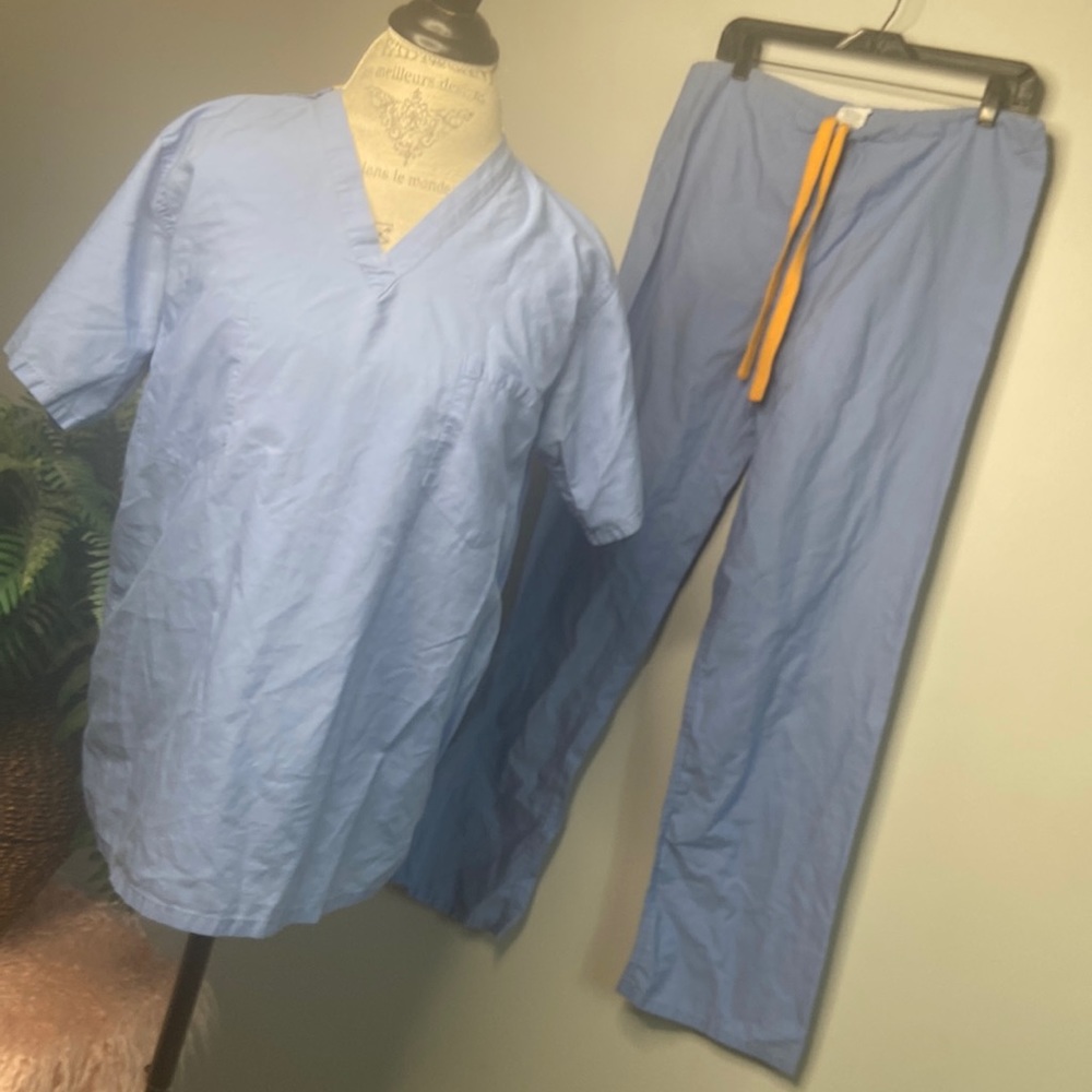 Light Blue Women's Drawstring Track Pants with Orange Cord